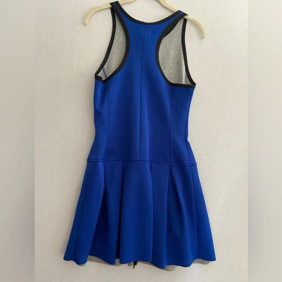 Wilfred Free Aritzia blue full zip up scuba dress Sz 6 - Picture 2 of 8